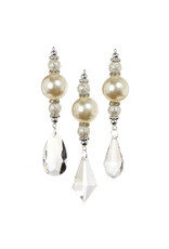 5.75" Crystal Pearl Drop Ornament 3 Styles EACH 4312512