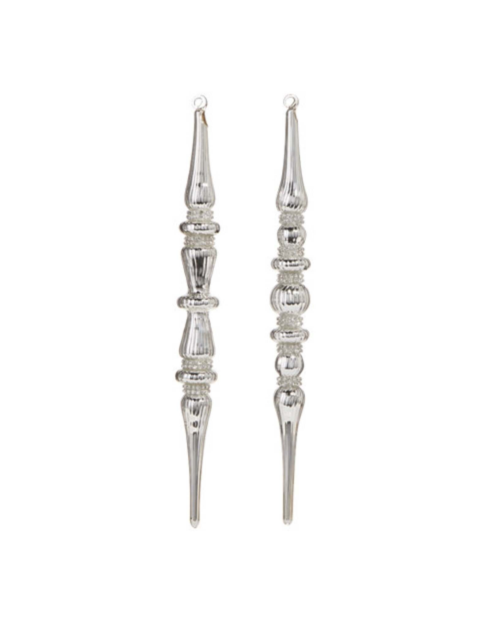 12" Silver Jeweled Finial Ornament 2 Styles EACH 4324599