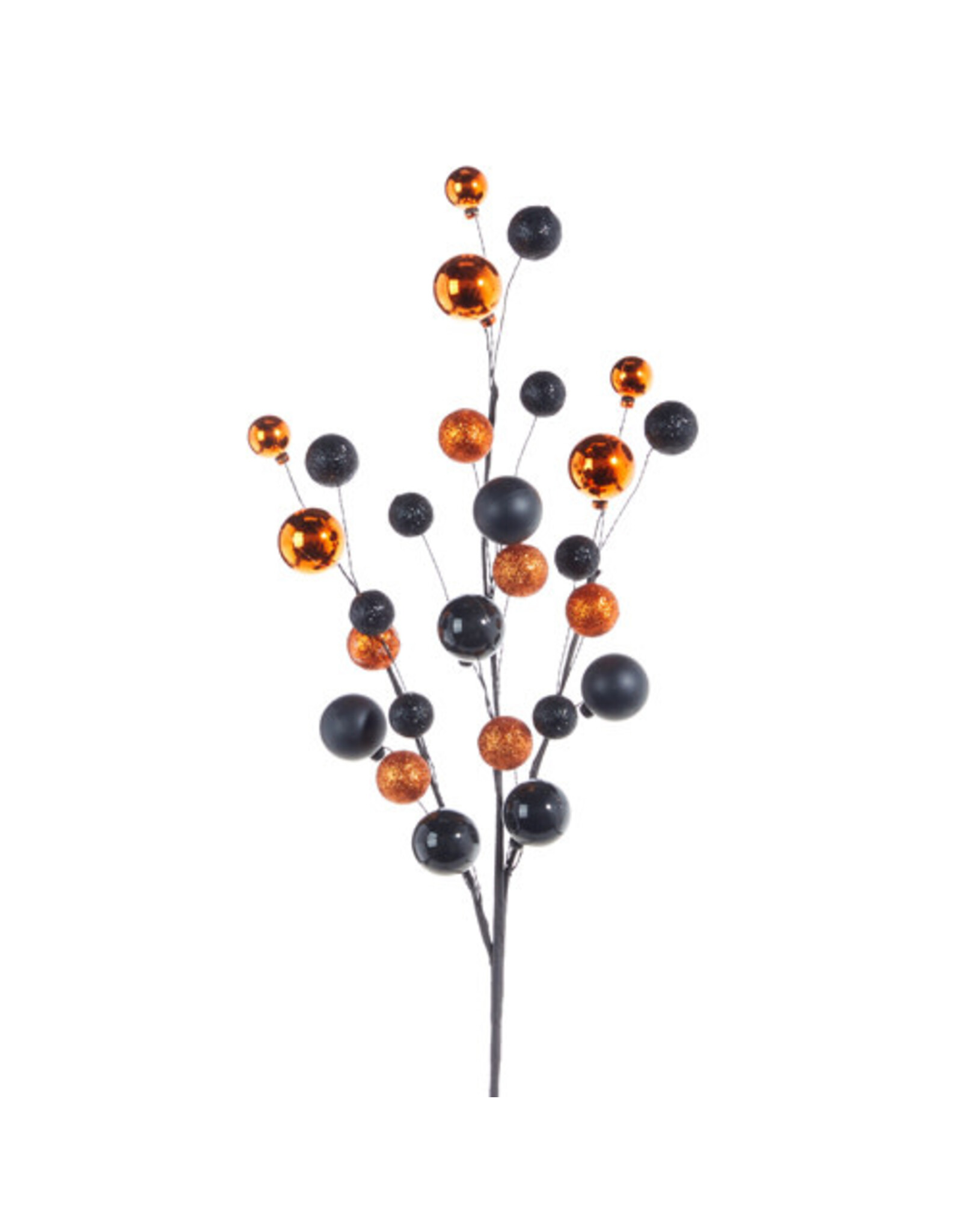 31" Orange and Black Ornament Ball Spray F4202447