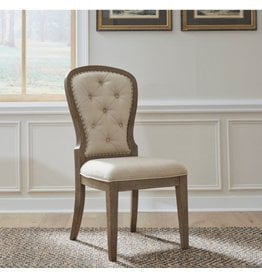 615-C0501S Farmhouse Am Uph Tufted Back Side Chair