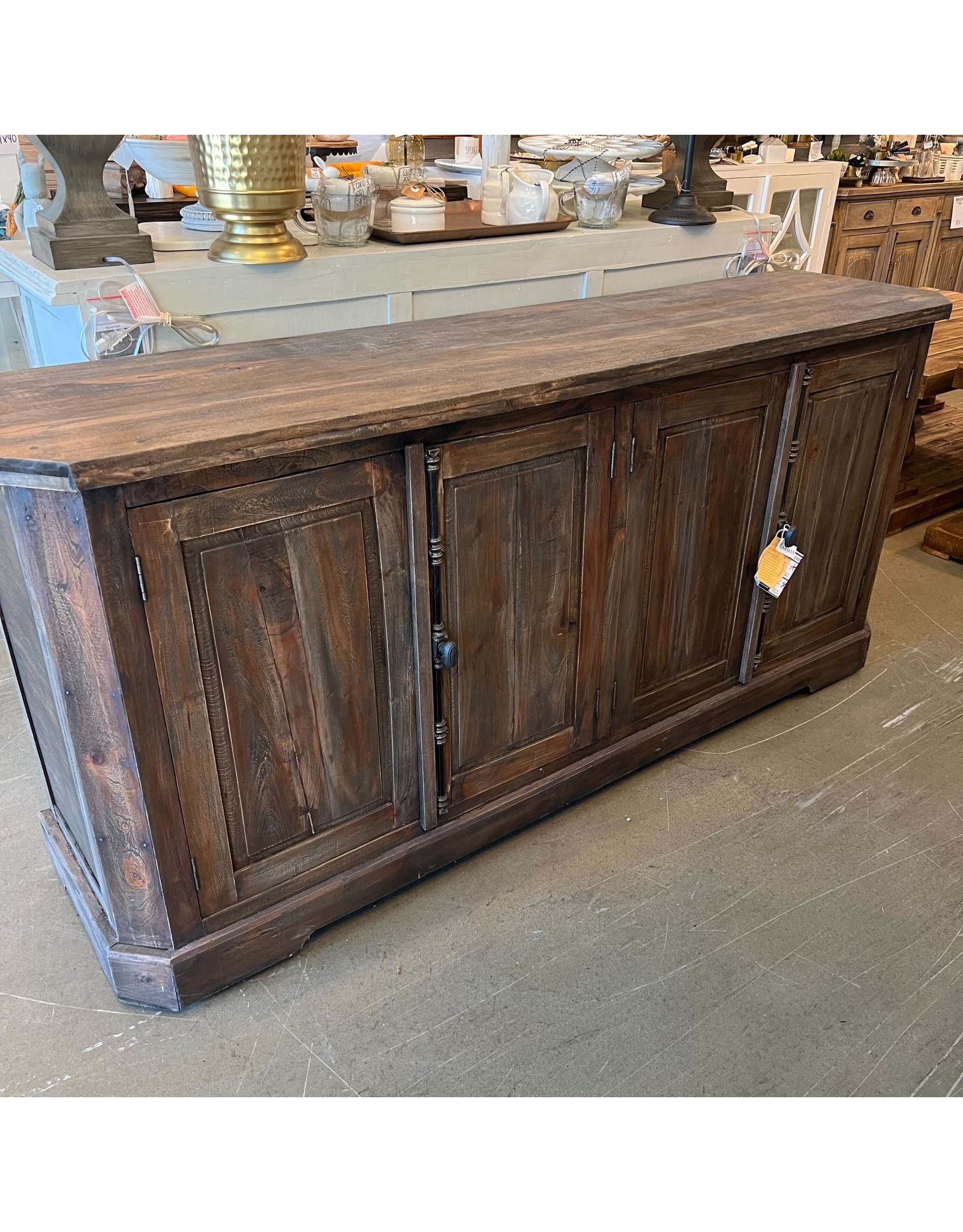 CAB161 Credenza 4 Beveled Panl Doors 77.5x19.6x36.2