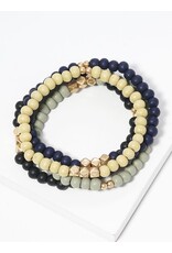 171-CB1012 4 Wood Stretch bracelet