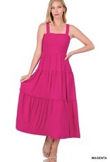 RS-8217 Smocked Tiered Midi Dress