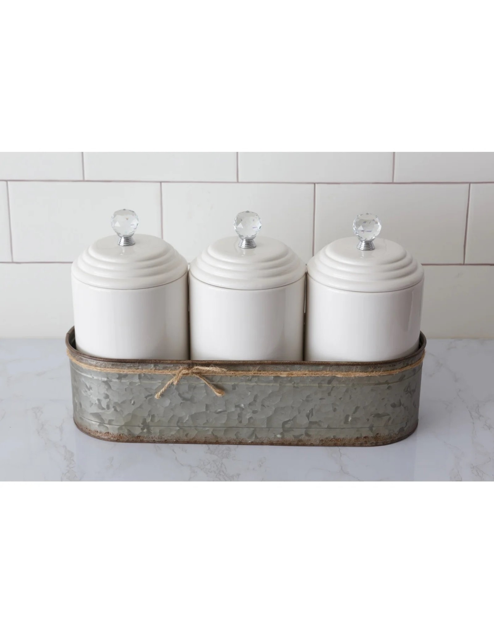 8PT1223 Canister Set w/ Glvanized Caddy