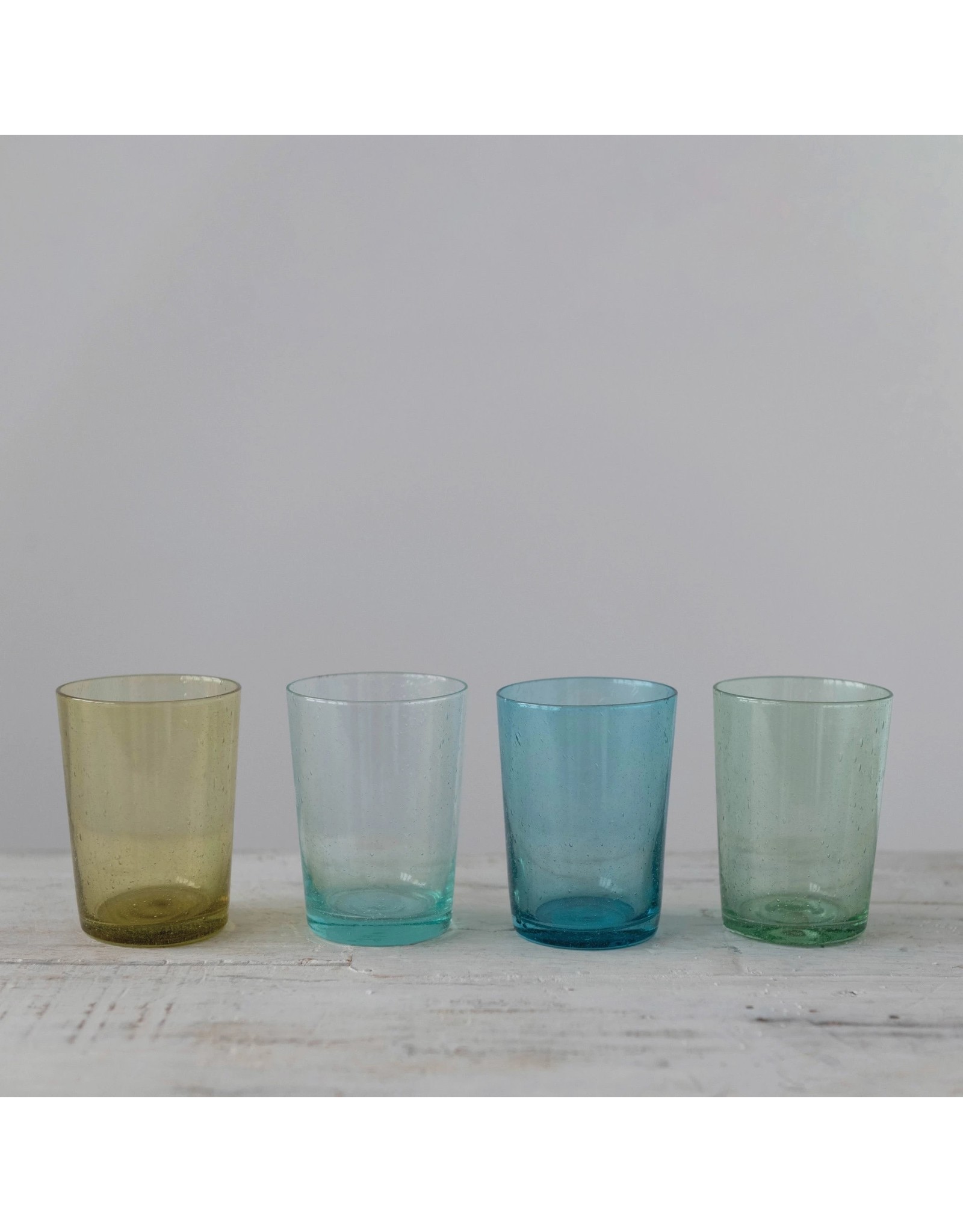 DF4130A Bubble Glass Drinking Glass, 4 Colors EACH