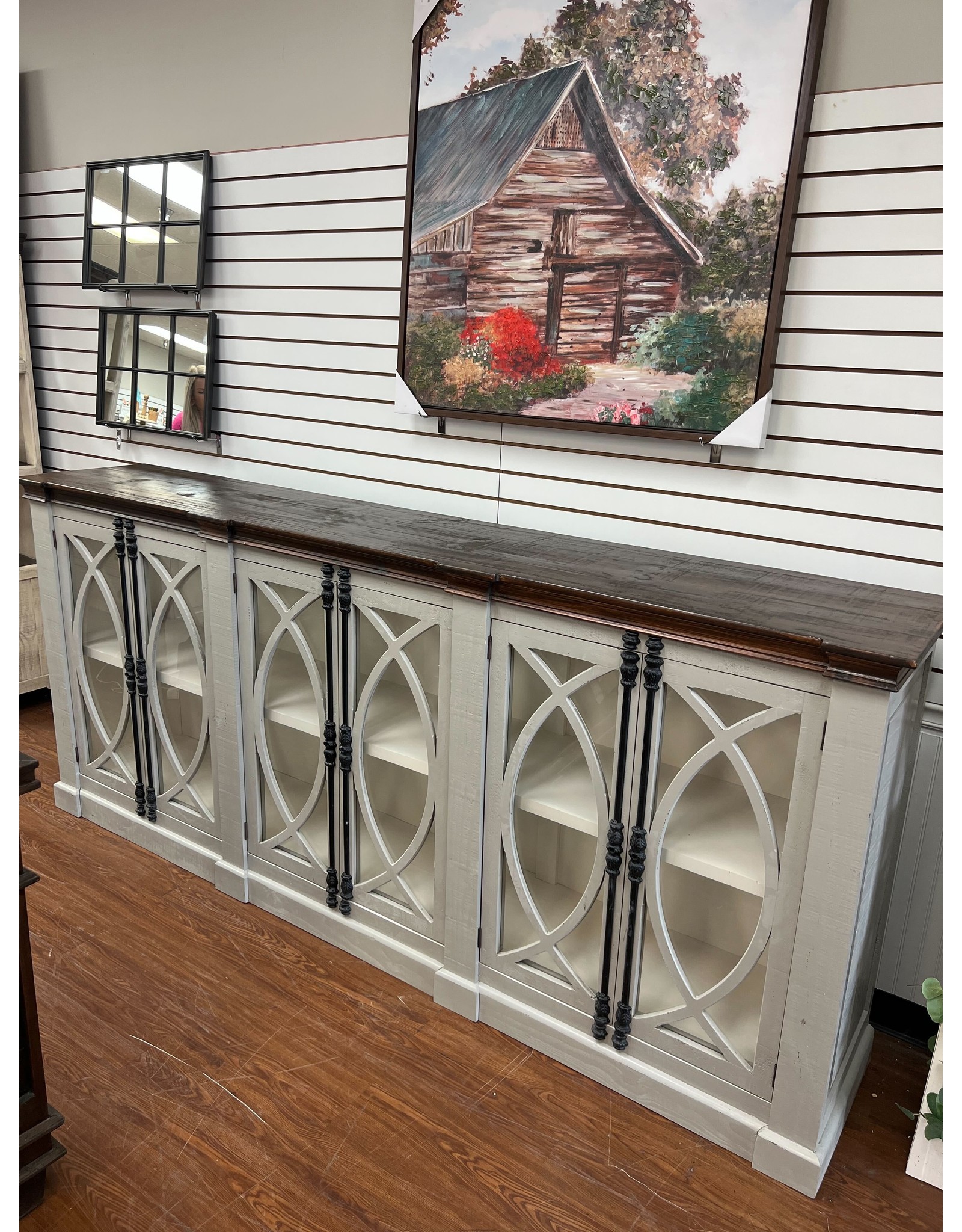 Com 38 6 Dr Glass Front Cabinet 99x18x43