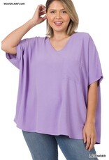 PLUS V-NECK DOLMAN SHORT SLEEVE TOP QT-2740x