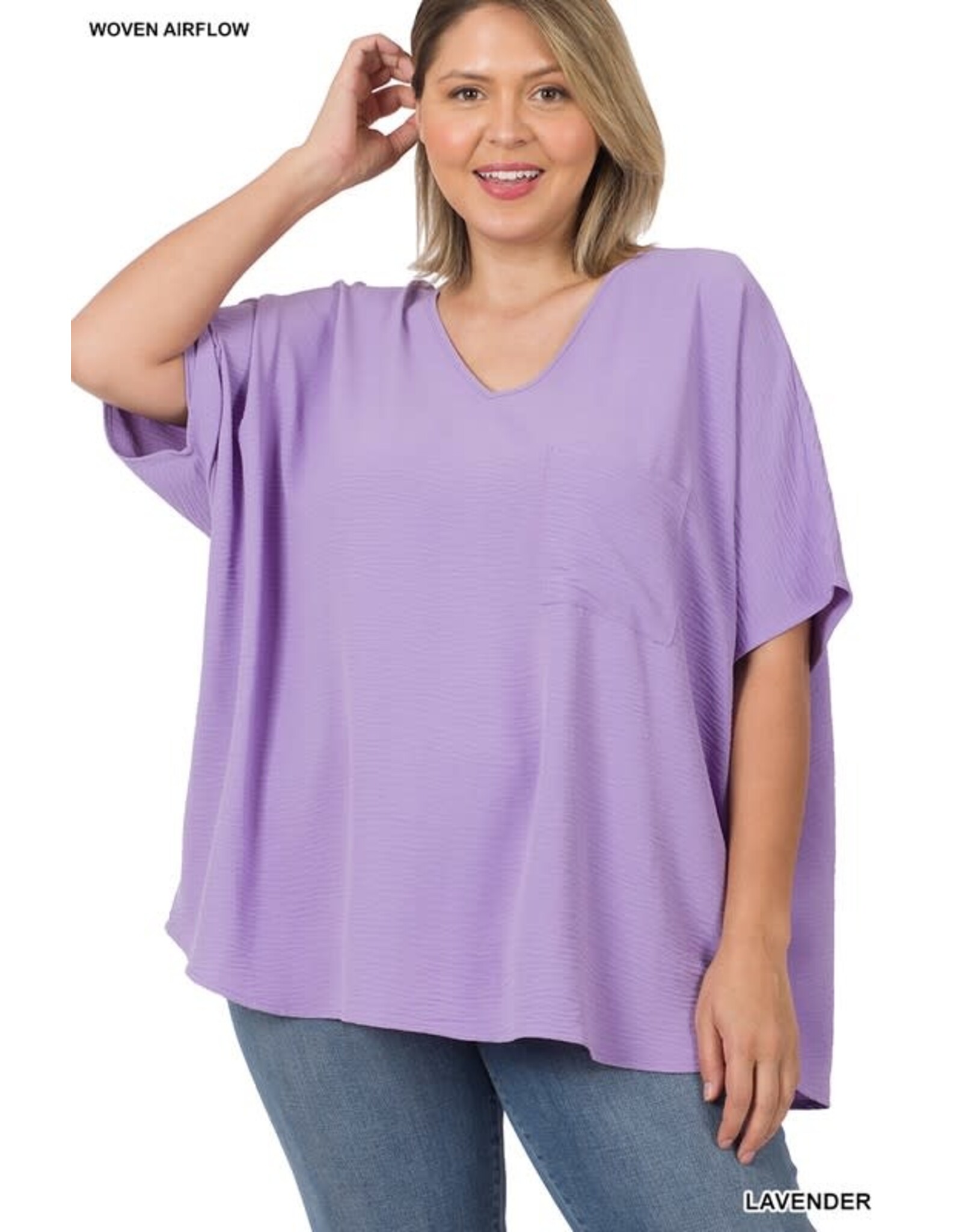 PLUS V-NECK DOLMAN SHORT SLEEVE TOP QT-2740x