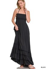 Halter Smocked Maxi Dress QD-1276