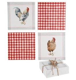 Boxed Coaster Set Roosters 116030