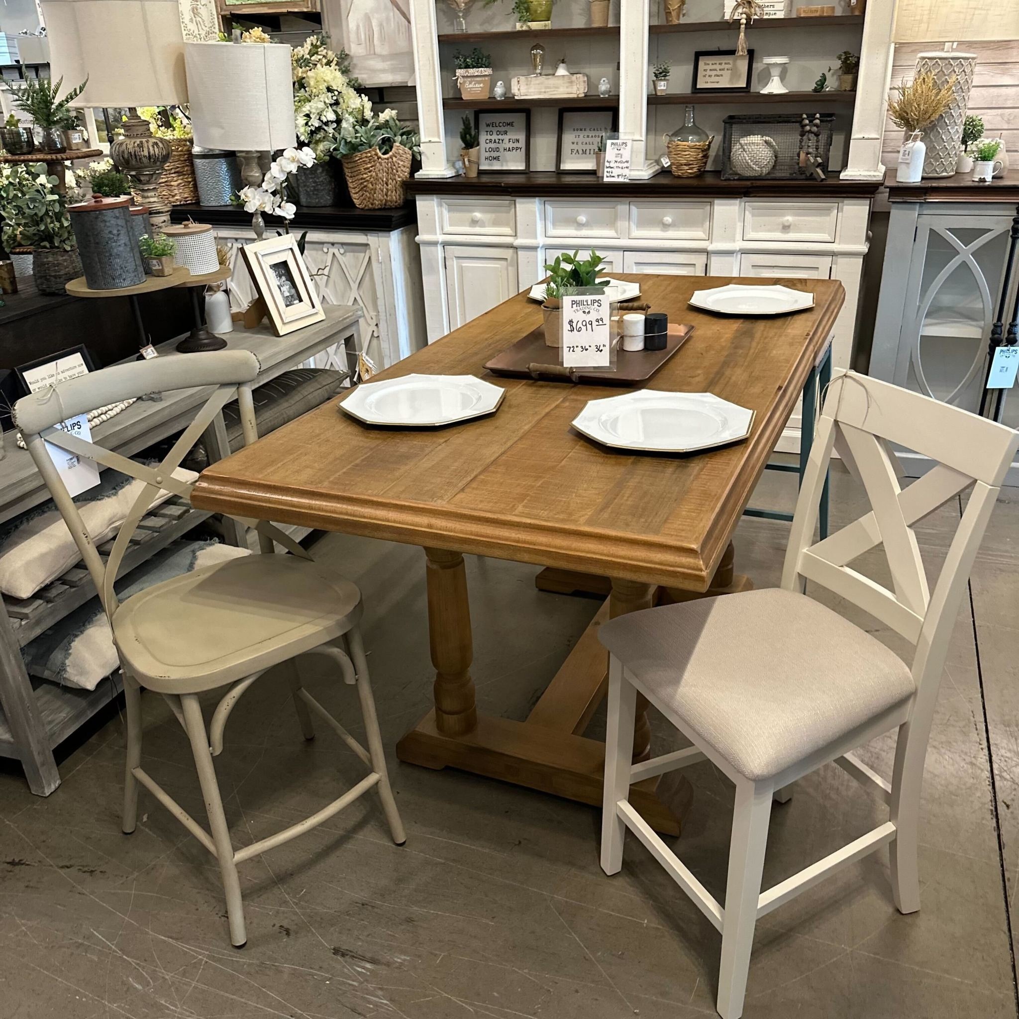 CECILY COUNTERTOP HEIGHT TABLE 72W 36H 36D FH Phillips Trading