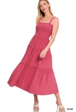 RS-8217 Smocked Tiered Midi Dress