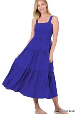 RS-8217 Smocked Tiered Midi Dress