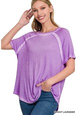 Washed S/S Boat Neck Top RTW-8388