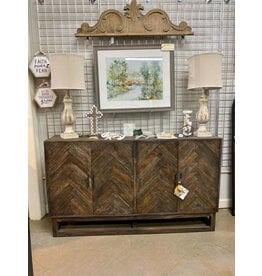 CAB274 Herringbone Credenza 4 Dr 66.1 x 15 x 38.6