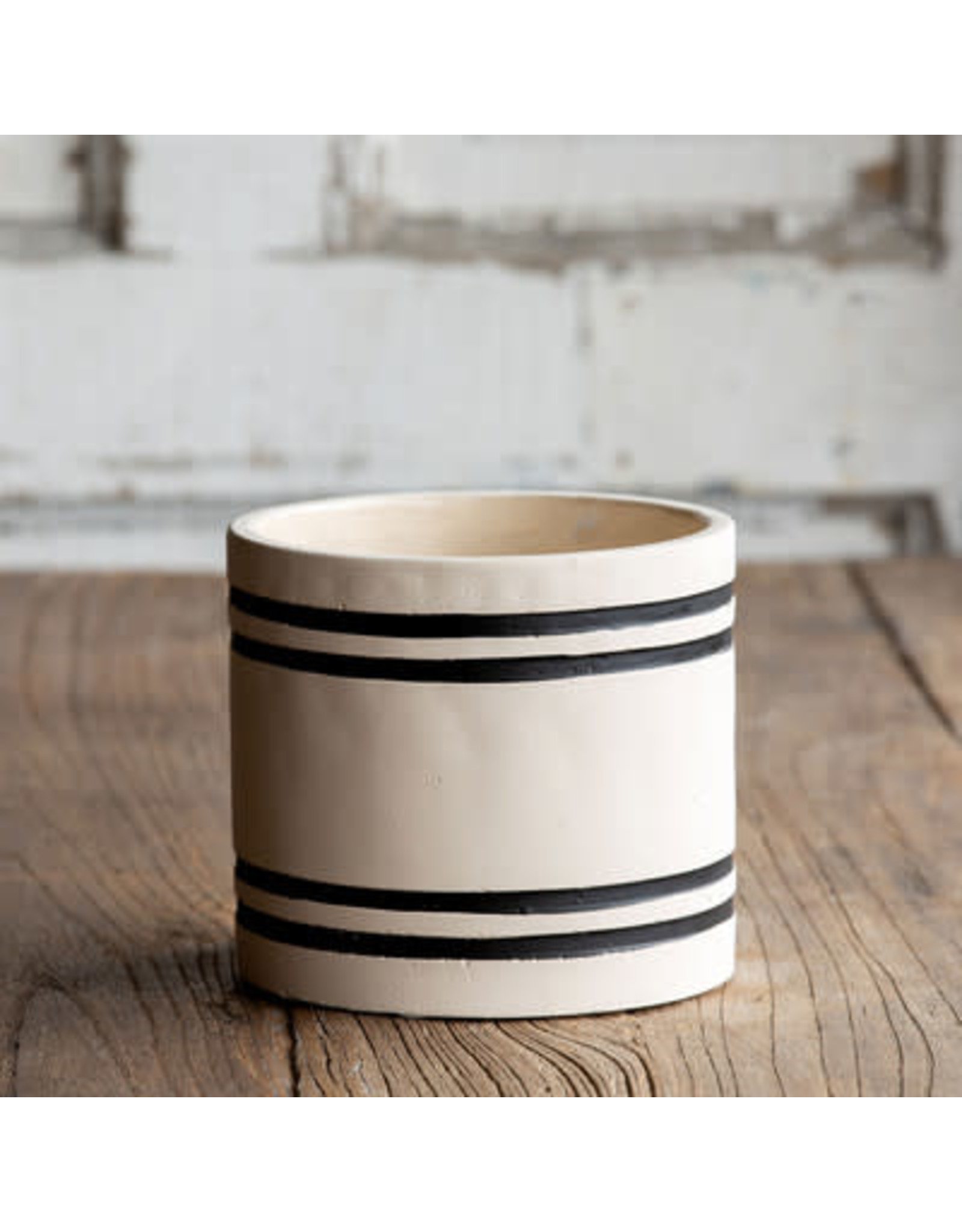 Striped Cement Planter, Medium ECC00517