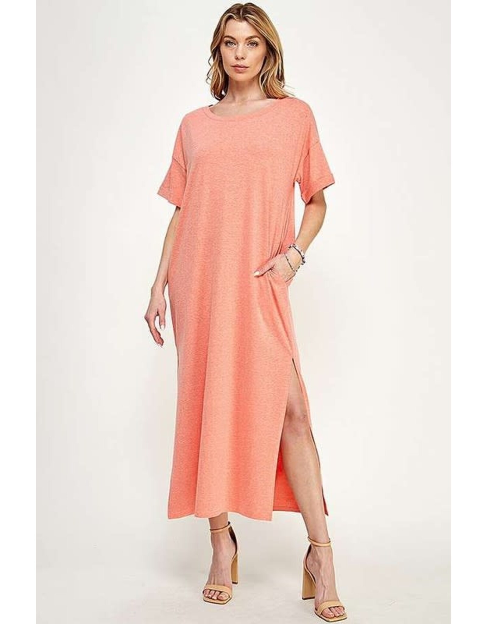 Scoop Neck Oversize T Shirt Dress CJD1553