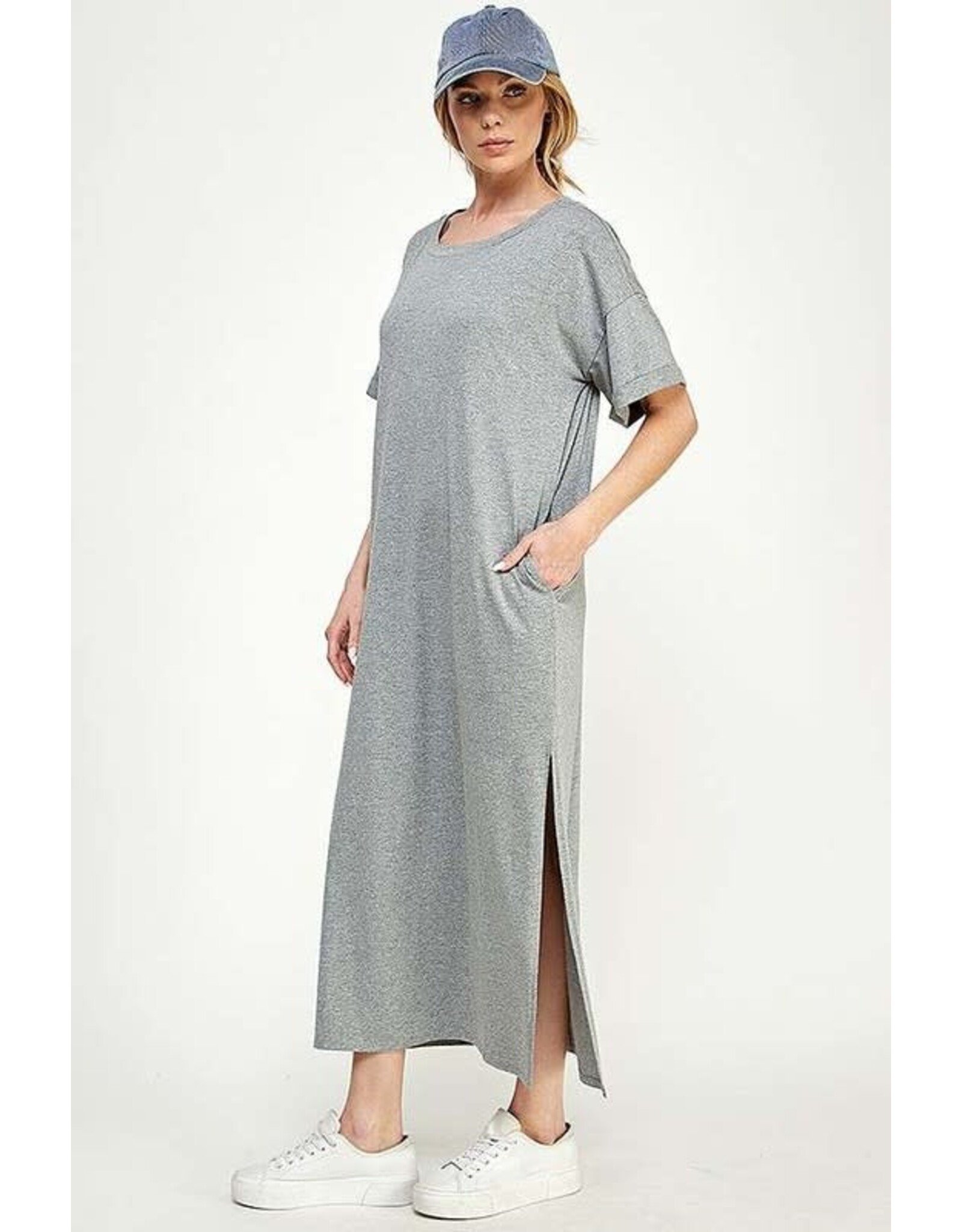 Scoop Neck Oversize T Shirt Dress CJD1553