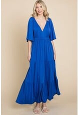 Plus Raglan Sleeve Tiered Maxi Dress CJD1406X