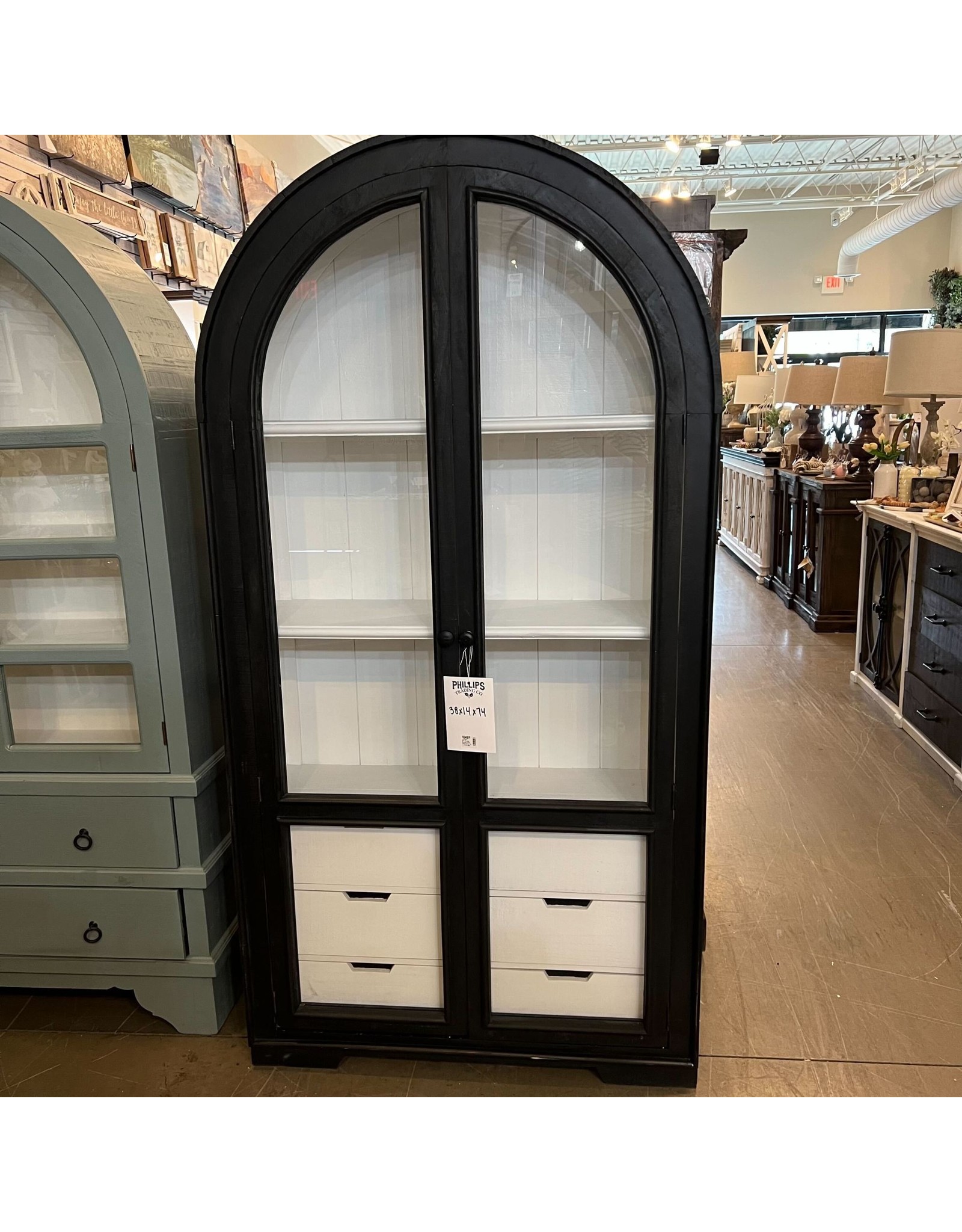 VIT 95 Julia Curved 6 drw Hutch 38 × 14 × 74 in
