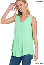 AT-5540 S/L V neck Hi Low Hem Top