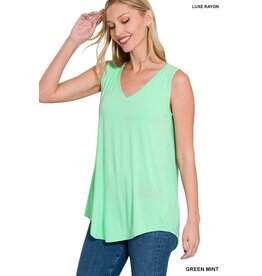 AT-5540 S/L V neck Hi Low Hem Top