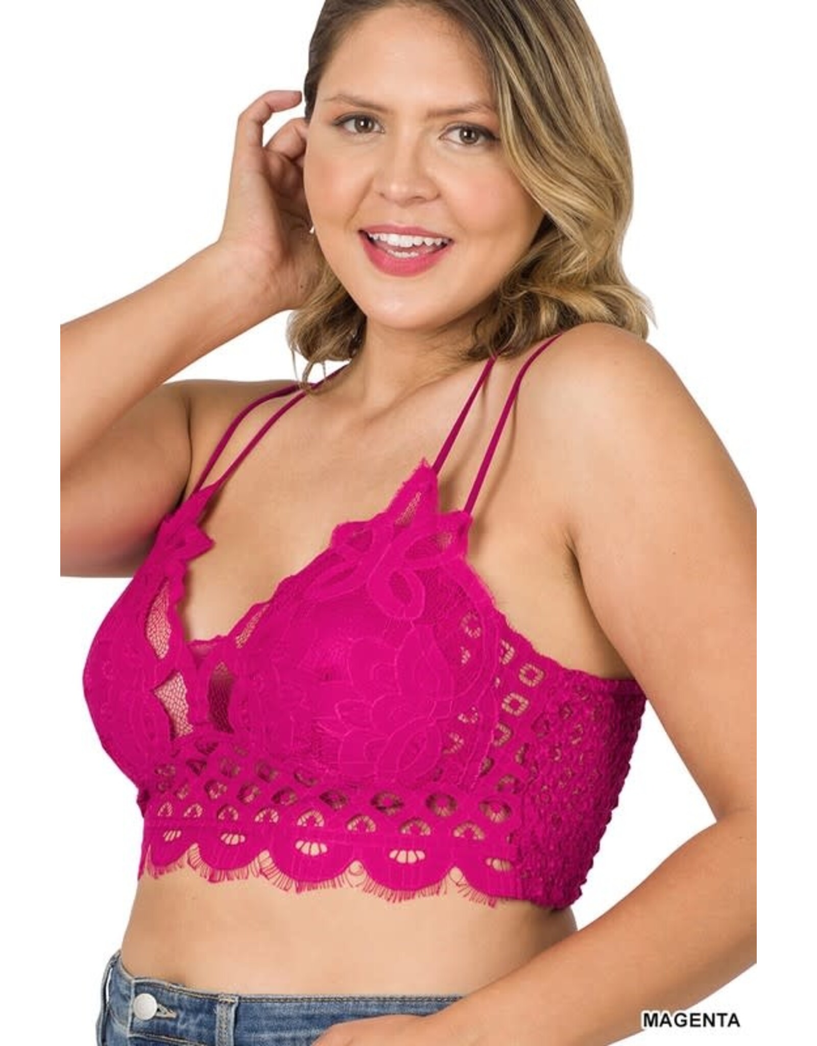 Crochet Lace T-Back Bralette - Lizzy's Pink Boutique
