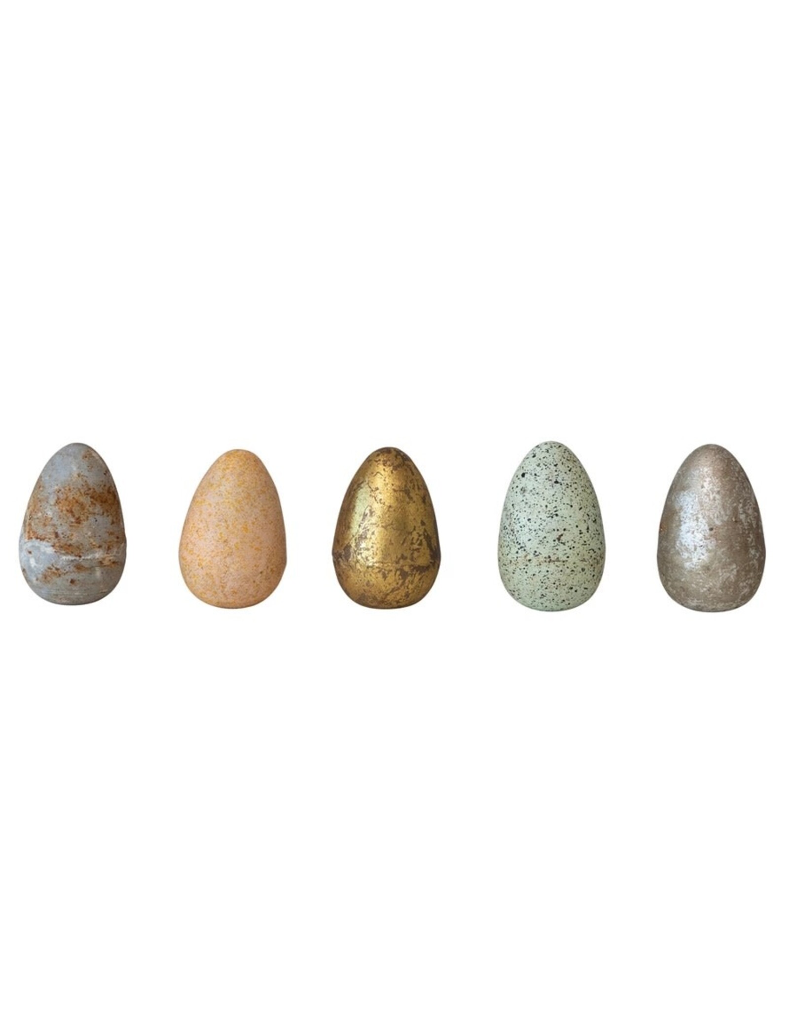 Distressed Finish Metal Egg 5 colors Each DF7667A