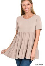 RT-3136 S/S Tiered Ruffle Tunic