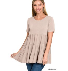 RT-3136 S/S Tiered Ruffle Tunic