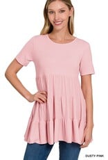 RT-3136 S/S Tiered Ruffle Tunic