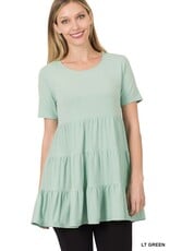 RT-3136 S/S Tiered Ruffle Tunic