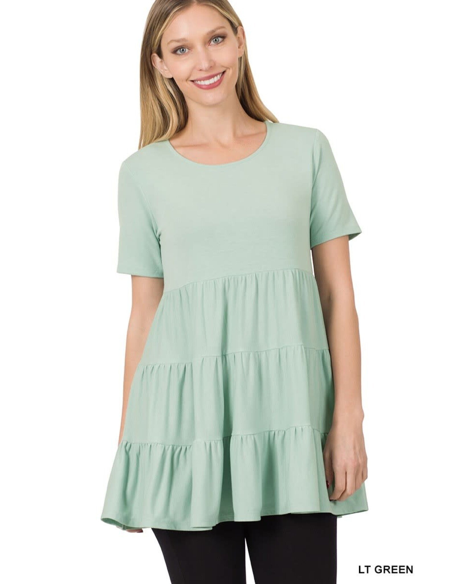 RT-3136 S/S Tiered Ruffle Tunic