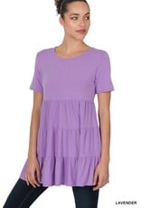 RT-3136 S/S Tiered Ruffle Tunic