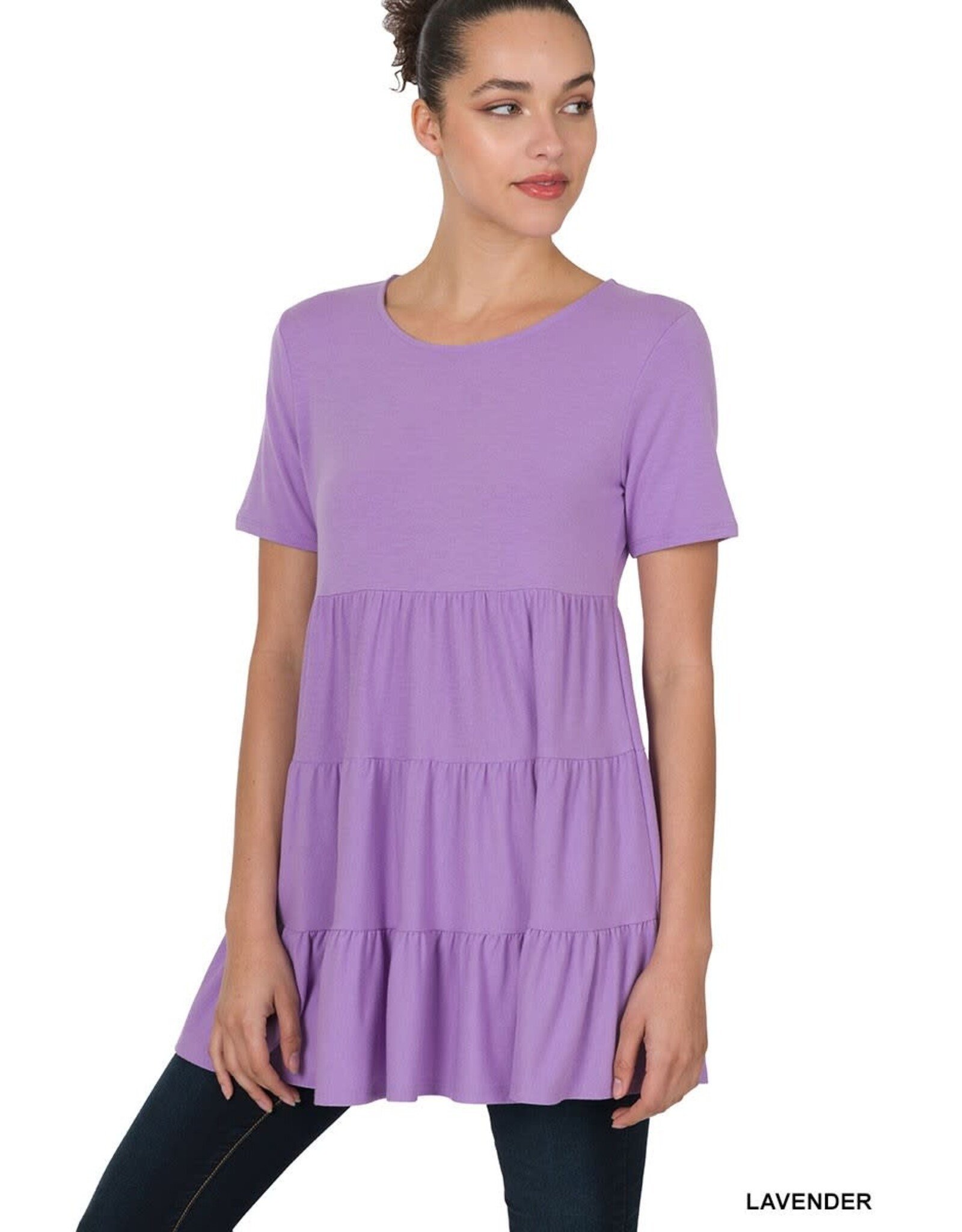 RT-3136 S/S Tiered Ruffle Tunic