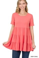 RT-3136 S/S Tiered Ruffle Tunic