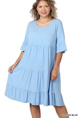 RS-8359X Plus  Ruffle SL Tiered Dress