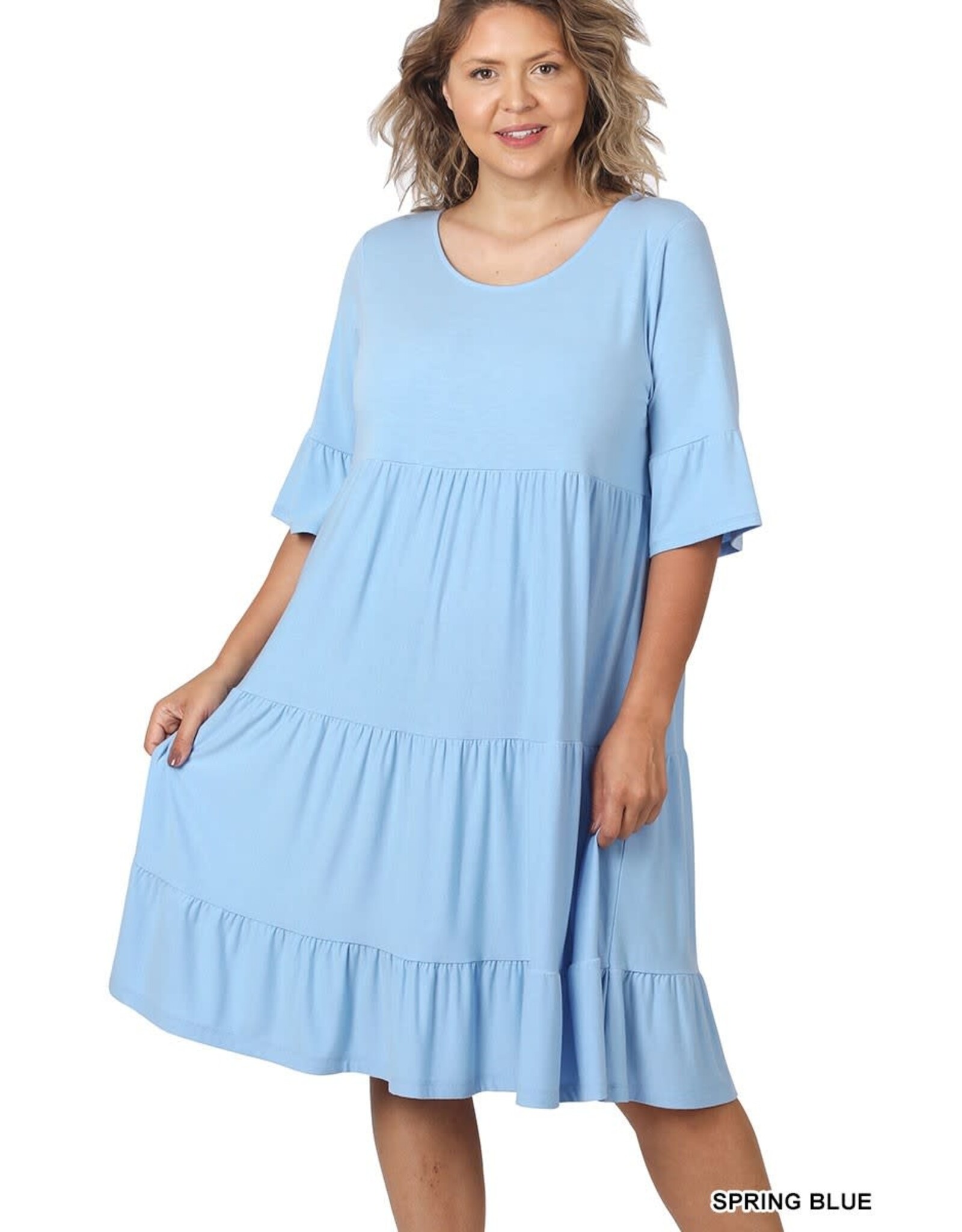 RS-8359X Plus  Ruffle SL Tiered Dress