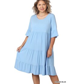 RS-8359X Plus  Ruffle SL Tiered Dress