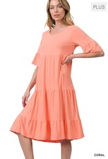 RS-8359X Plus  Ruffle SL Tiered Dress