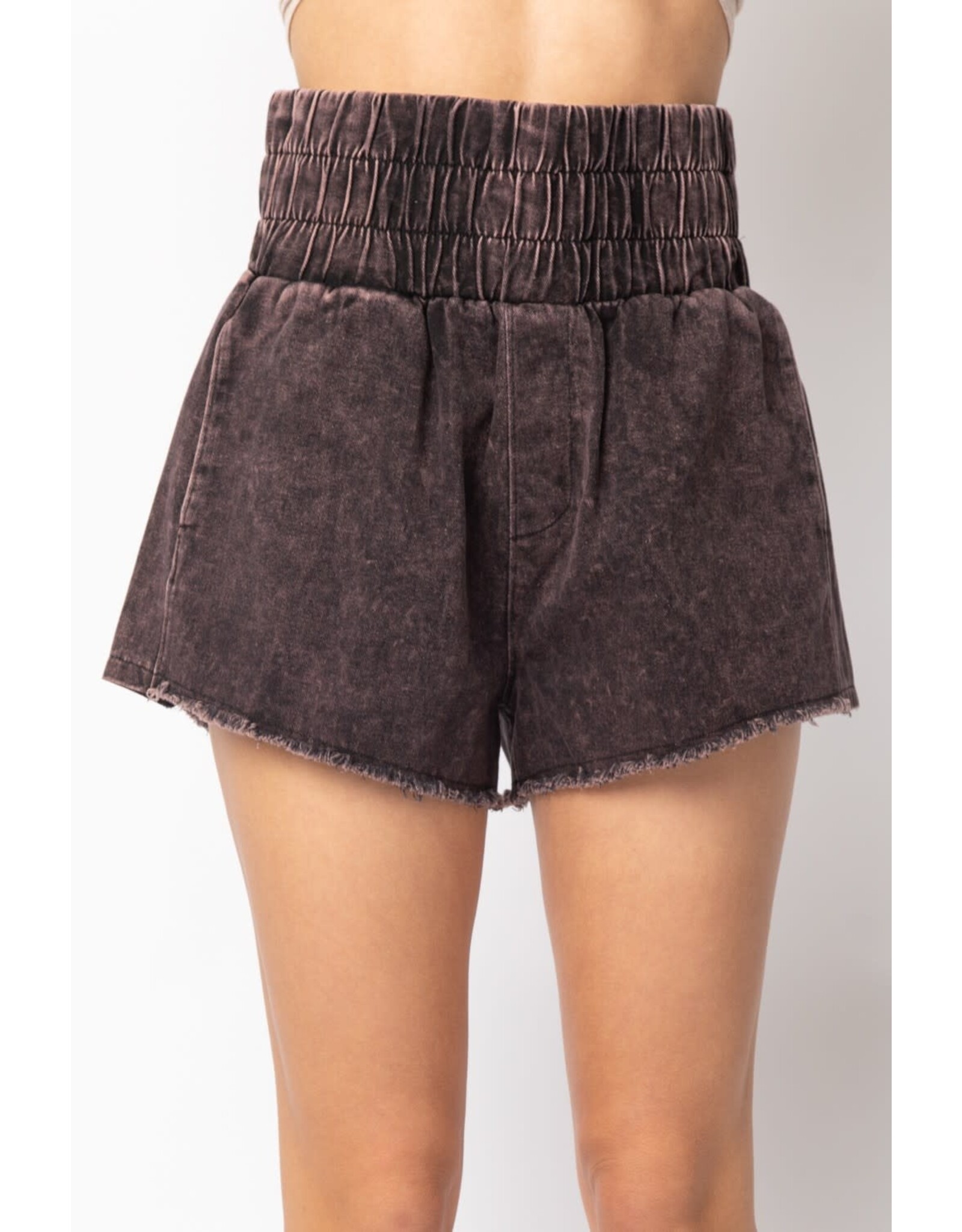 High Waist Twill Mini Shorts NP70123-1973