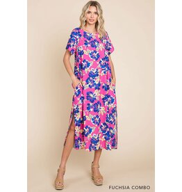 floral Print S/S Midi Dress 203333W