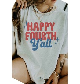 Happy Forth Yall  Graphic TEE R90120X-TS