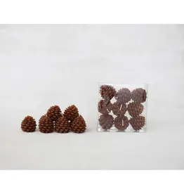 Unscented Pinecone Shaped Tealights, 2 Styles set/9  XS0424A