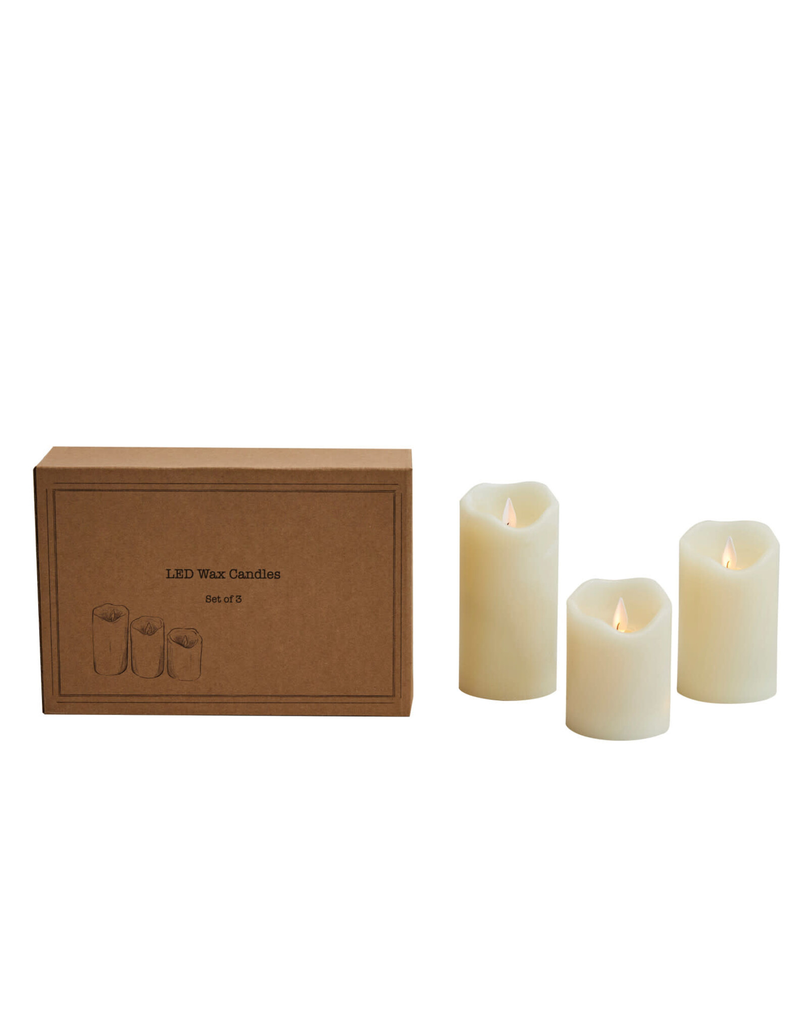 Flameless LED Wax Pillar Candles w/ 6 Hour Timers & Remote, Boxed Set of 3  XS2041