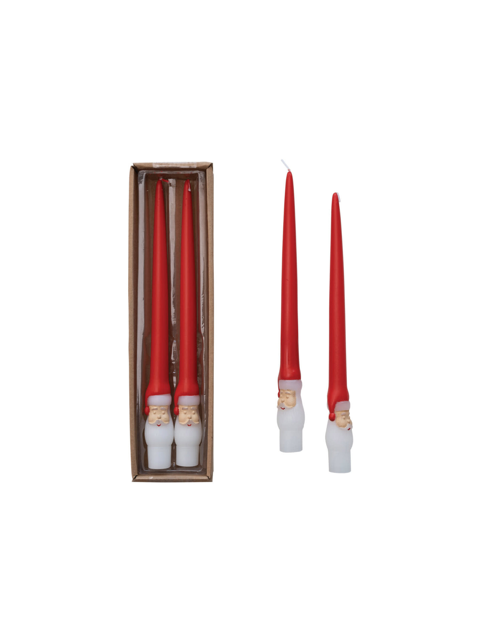 10"H Unscented Santa Taper Candles in Box, Set of 2 XS3524