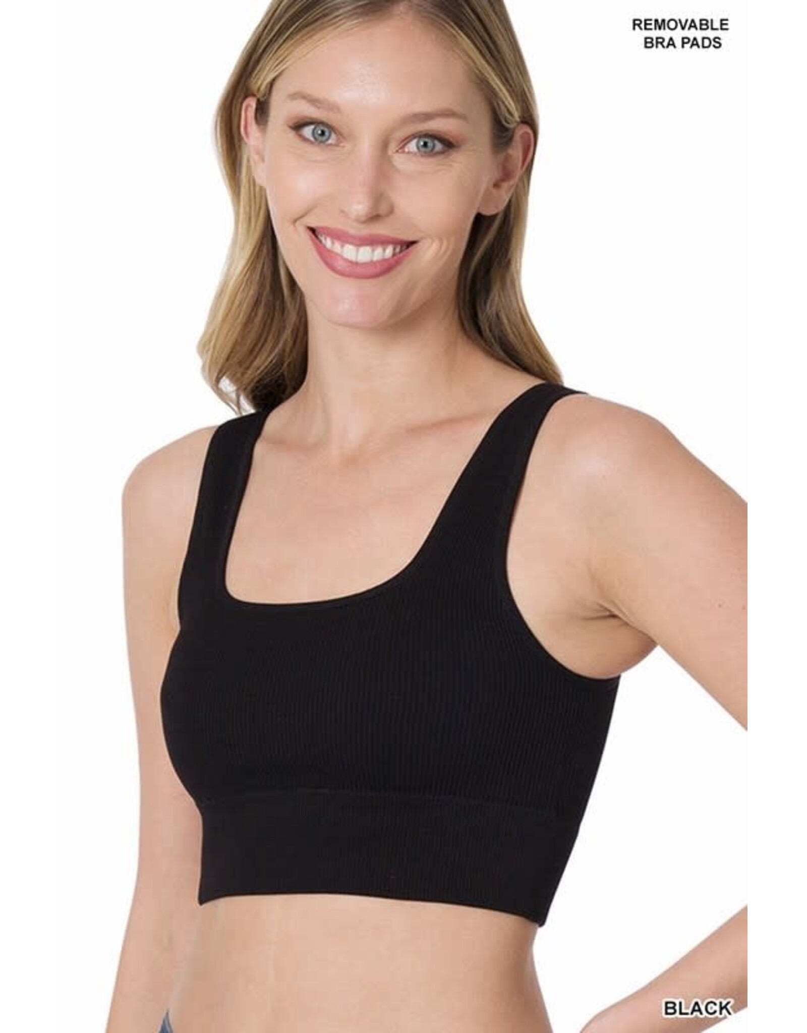 Ribbed Square Neck Crop Top NT-6134