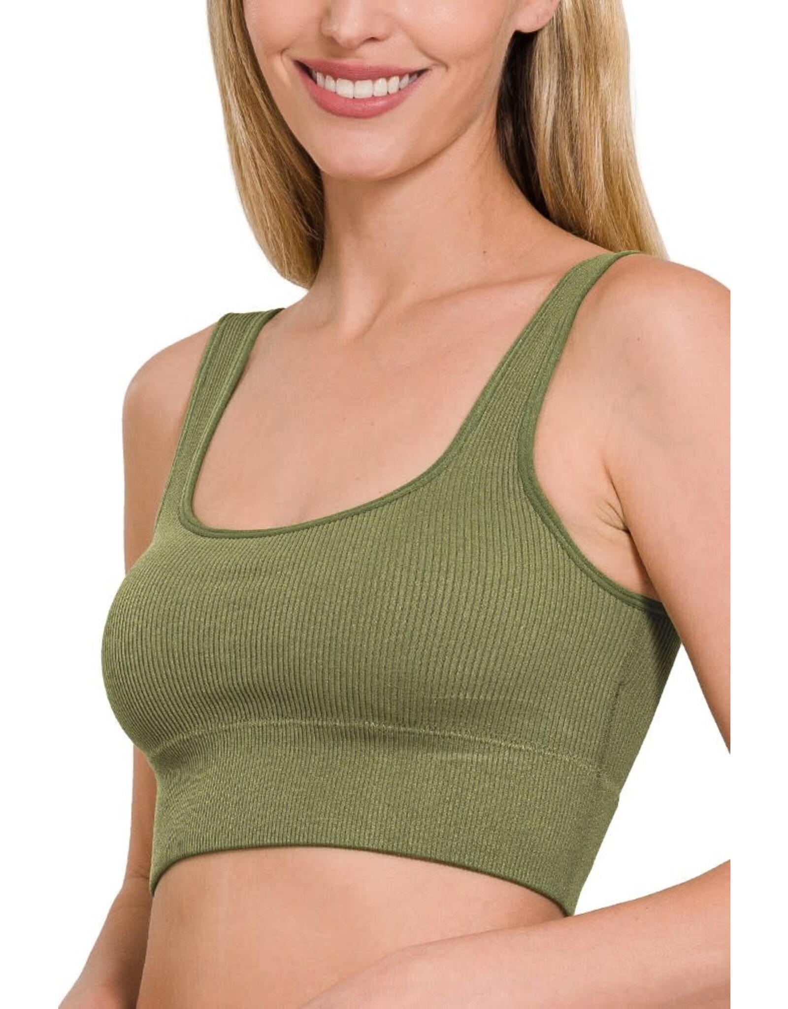 Ribbed Square Neck Crop Top NT-6134