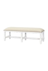 BAN 2217 UPH BENCH Sanded White VO 63 × 15 × 20 in