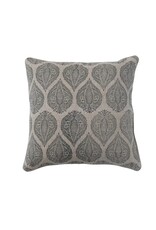 Linen & Cotton Pillow w/ Kantha Stitch, Paisley Pattern & Chambray Back, Polyester Fill DF7612PMC